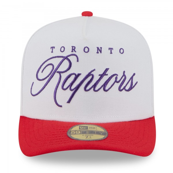 Бейсболка Toronto Raptors New Era White/Red 2025 NBA Draft A-Frame 59FIFTY