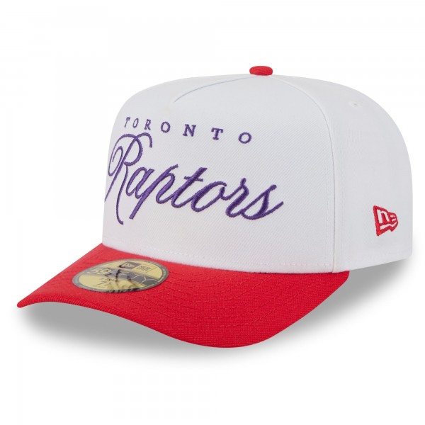 Бейсболка Toronto Raptors New Era White/Red 2025 NBA Draft A-Frame 59FIFTY