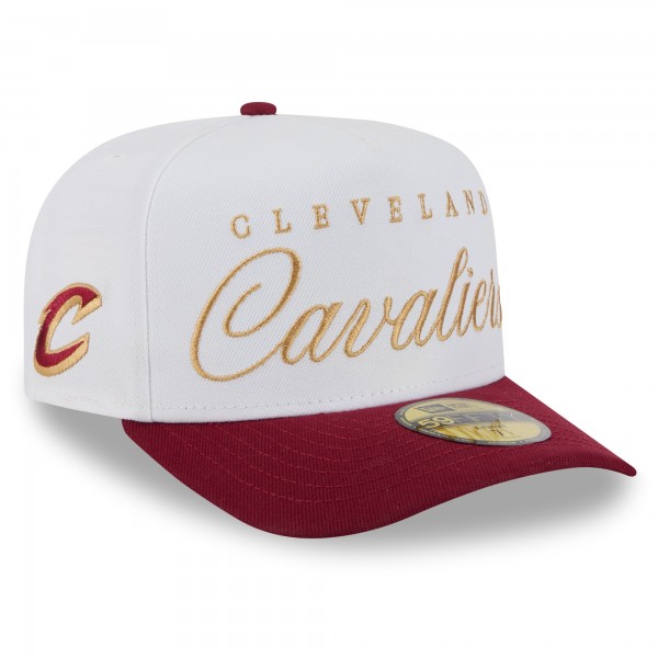 Бейсболка Cleveland Cavaliers New Era White/Wine 2025 NBA Draft A-Frame 59FIFTY