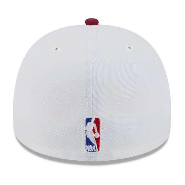 Бейсболка Cleveland Cavaliers New Era White/Wine 2025 NBA Draft A-Frame 59FIFTY
