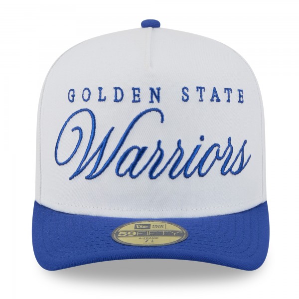 Бейсболка Golden State Warriors New Era White/Royal 2025 NBA Draft A-Frame 59FIFTY