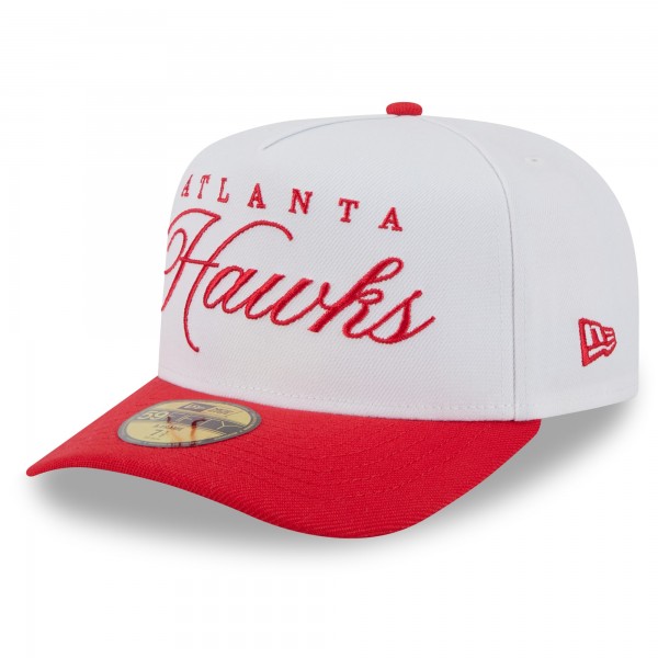 Бейсболка Atlanta Hawks New Era White/Red 2025 NBA Draft A-Frame 59FIFTY