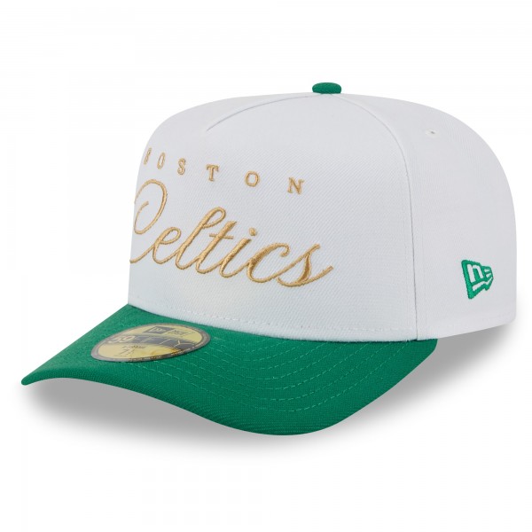 Бейсболка Boston Celtics New Era White/Kelly Green 2025 NBA Draft A-Frame 59FIFTY
