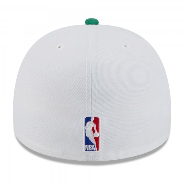 Бейсболка Boston Celtics New Era White/Kelly Green 2025 NBA Draft A-Frame 59FIFTY