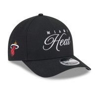 Бейсболка Miami Heat New Era Black 2025 NBA Draft M-Crown A-Frame 9FORTY