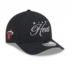 Бейсболка Miami Heat New Era Black 2025 NBA Draft M-Crown A-Frame 9FORTY