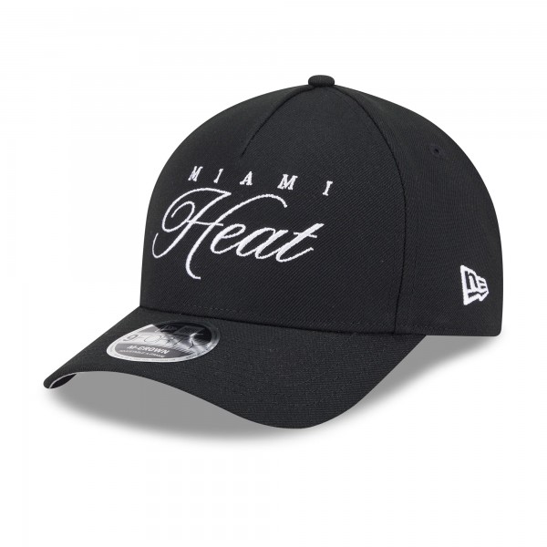 Бейсболка Miami Heat New Era Black 2025 NBA Draft M-Crown A-Frame 9FORTY