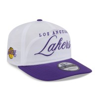 Бейсболка Los Angeles Lakers New Era White/Purple 2025 NBA Draft On-Stage Nylon 19TWENTY