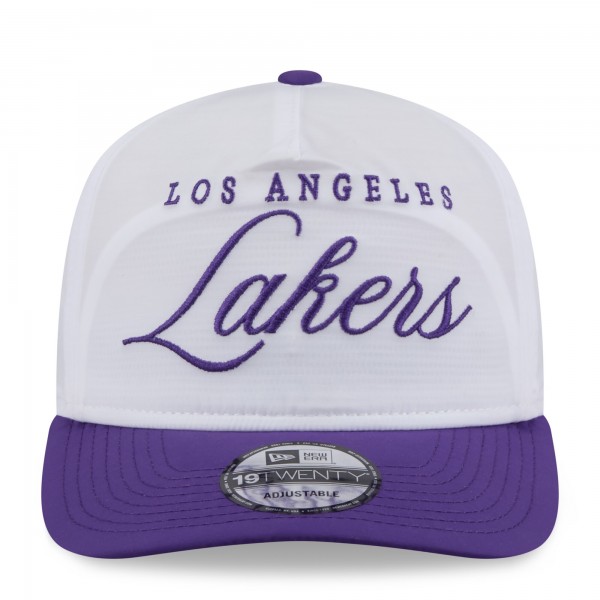 Бейсболка Los Angeles Lakers New Era White/Purple 2025 NBA Draft On-Stage Nylon 19TWENTY