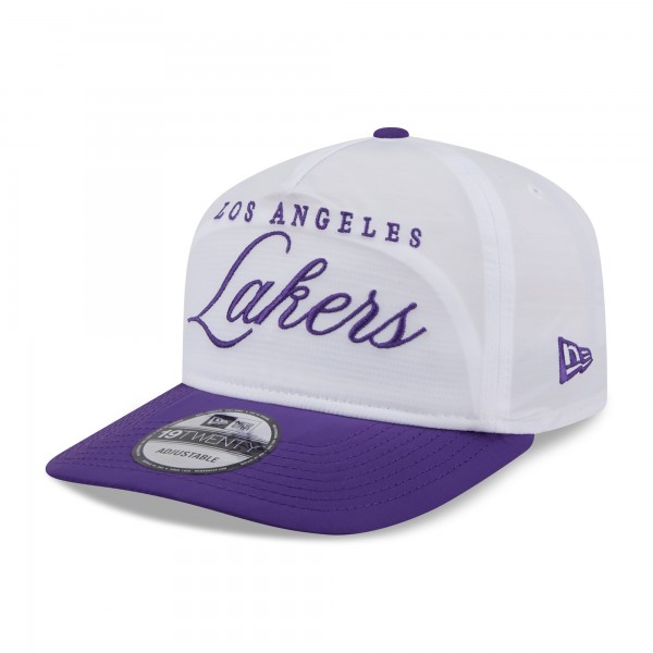 Бейсболка Los Angeles Lakers New Era White/Purple 2025 NBA Draft On-Stage Nylon 19TWENTY