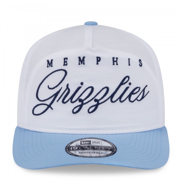 Бейсболка Memphis Grizzlies New Era White/Light Blue 2025 NBA Draft On-Stage Nylon 19TWENTY