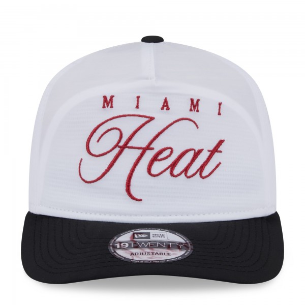 Бейсболка Miami Heat New Era White/Black 2025 NBA Draft On-Stage Nylon 19TWENTY