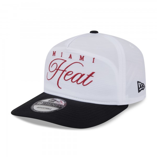 Бейсболка Miami Heat New Era White/Black 2025 NBA Draft On-Stage Nylon 19TWENTY