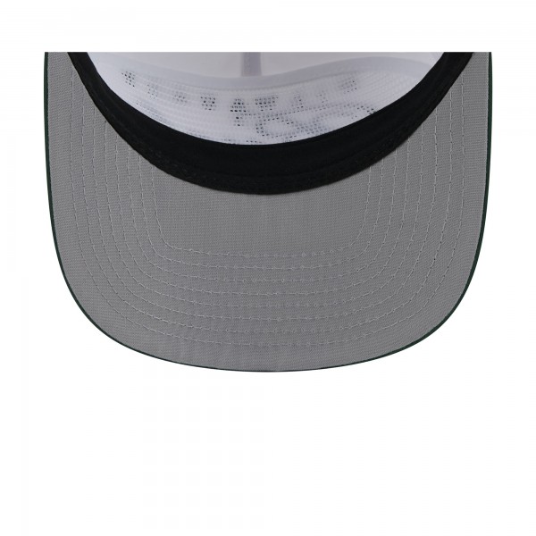 Бейсболка Milwaukee Bucks New Era White/Hunter Green 2025 NBA Draft On-Stage Nylon 19TWENTY