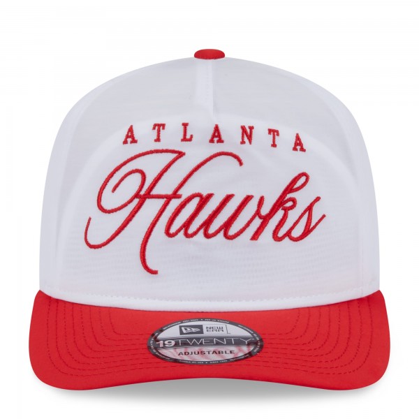 Бейсболка Atlanta Hawks New Era White/Red 2025 NBA Draft On-Stage Nylon 19TWENTY