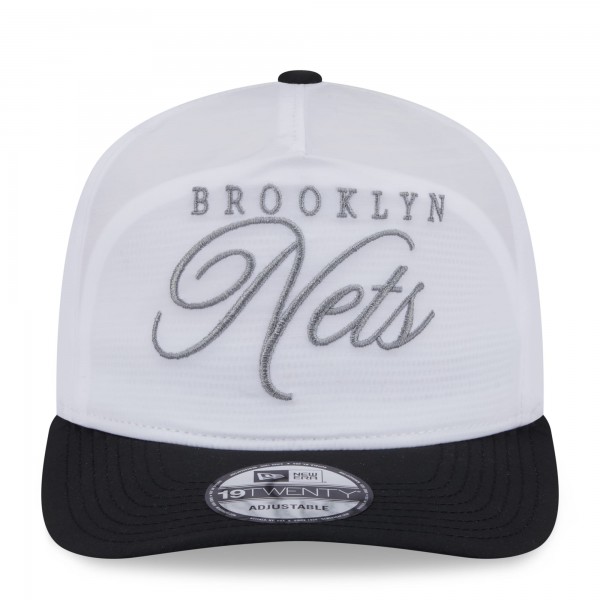 Бейсболка Brooklyn Nets New Era White/Black 2025 NBA Draft On-Stage Nylon 19TWENTY