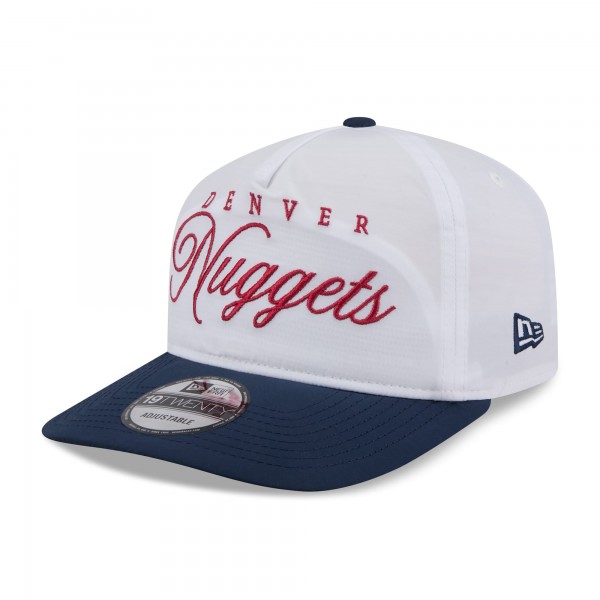 Бейсболка Denver Nuggets New Era White/Navy 2025 NBA Draft On-Stage Nylon 19TWENTY