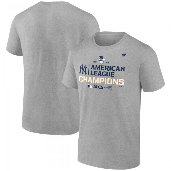 New York Yankees Fanatics Heather Gray 2024 American League Champions Locker Room T-Shirt