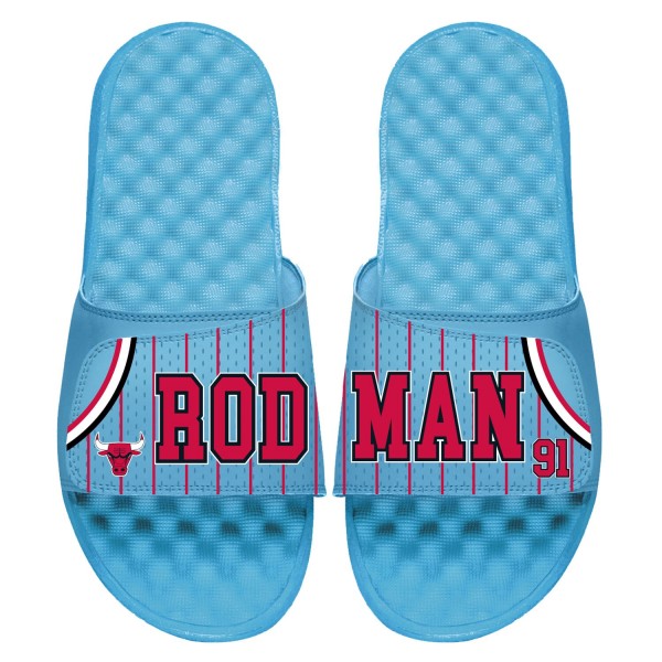 Шлепки Unisex Chicago Bulls Dennis Rodman ISlide Light Blue Retired Player
