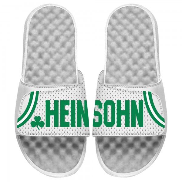 Шлепки Игровая джерси Tom Heinsohn Boston Celtics ISlide Unisex Retired Player - White