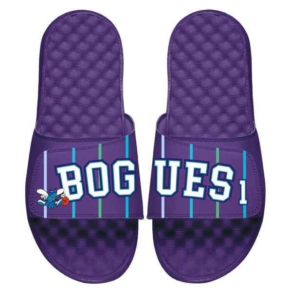 Шлепки Unisex Charlotte Hornets Muggsy Bogues ISlide Purple Retired Player