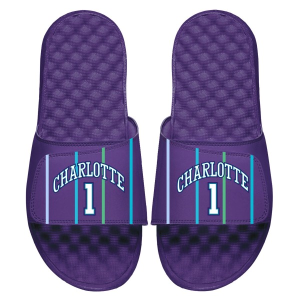 Шлепки Youth Charlotte Hornets Muggsy Bogues ISlide Purple City Jersey