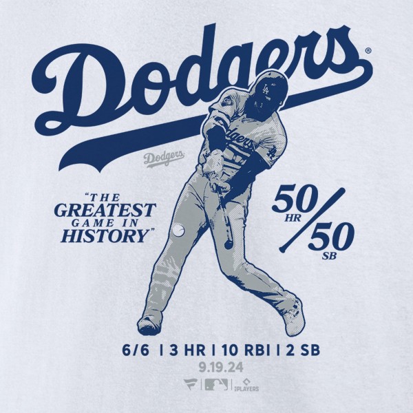 Los Angeles Dodgers Shohei Ohtani White 6 for 6 T-Shirt