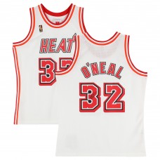 Игровая джерси Shaquille ONeal Miami Heat Autographed Fanatics Authentic Mitchell & Ness 2007-08 White Swingman