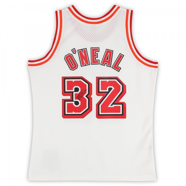 Игровая джерси Shaquille ONeal Miami Heat Autographed Fanatics Authentic Mitchell & Ness 2007-08 White Swingman