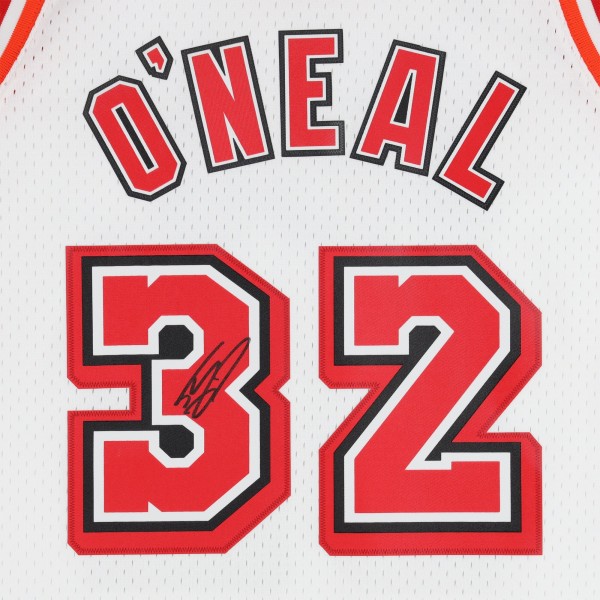 Игровая джерси Shaquille ONeal Miami Heat Autographed Fanatics Authentic Mitchell & Ness 2007-08 White Swingman