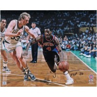 Joe Dumars, Larry Bird Boston Celtics Autographed Fanatics Authentic 16 x 20 Photograph with HOF 06 Inscription