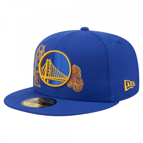 Бейсболка Golden State Warriors New Era Royal State Stitch 59FIFTY
