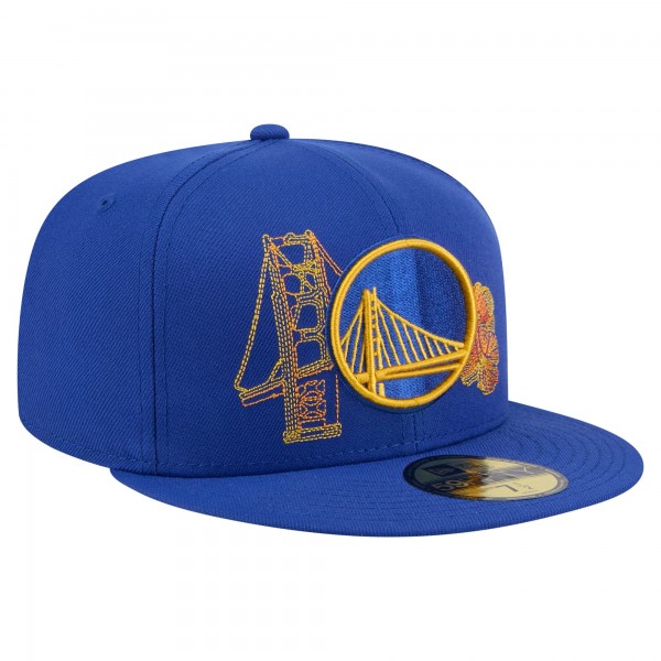 Бейсболка Golden State Warriors New Era Royal State Stitch 59FIFTY