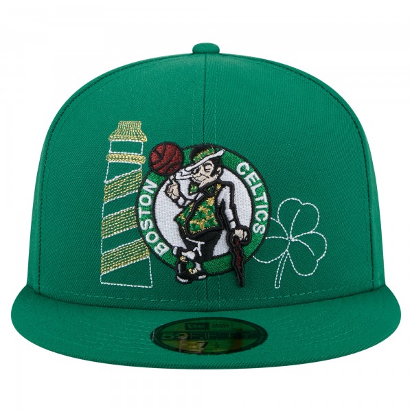 Бейсболка Boston Celtics New Era Kelly Green State Stitch 59FIFTY