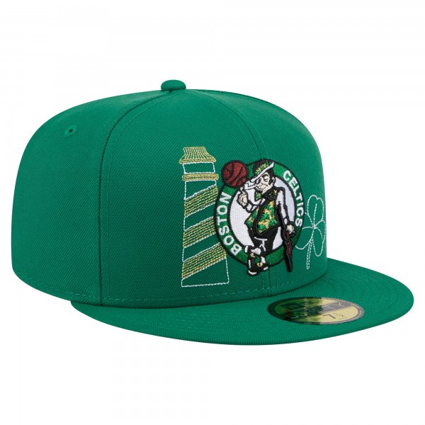 Бейсболка Boston Celtics New Era Kelly Green State Stitch 59FIFTY