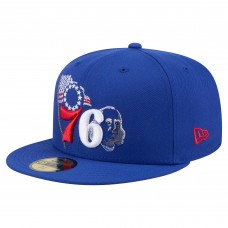 Бейсболка Philadelphia 76ers New Era Royal State Stitch 59FIFTY