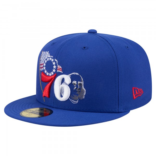 Бейсболка Philadelphia 76ers New Era Royal State Stitch 59FIFTY