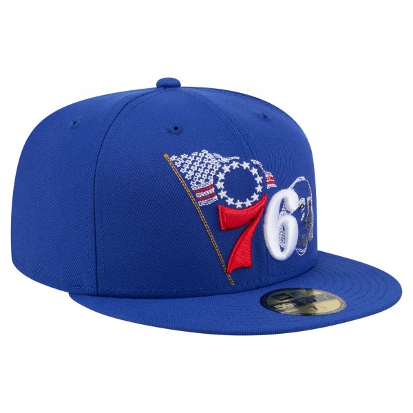 Бейсболка Philadelphia 76ers New Era Royal State Stitch 59FIFTY