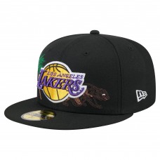 Бейсболка Los Angeles Lakers New Era Black State Stitch 59FIFTY
