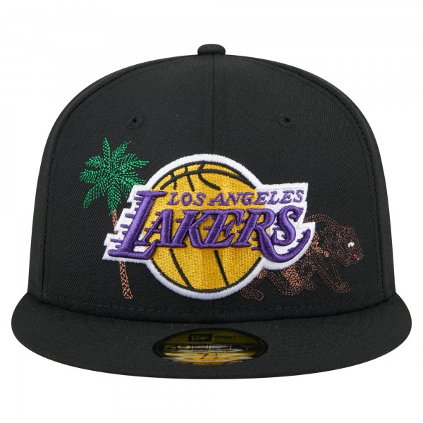 Бейсболка Los Angeles Lakers New Era Black State Stitch 59FIFTY