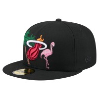 Бейсболка Miami Heat New Era Black State Stitch 59FIFTY