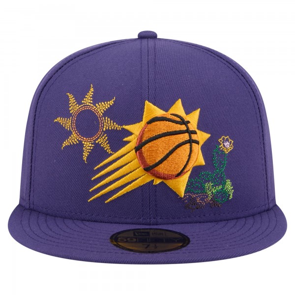 Бейсболка Phoenix Suns New Era Purple State Stitch 59FIFTY