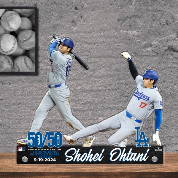 Los Angeles Dodgers Shohei Ohtani 50/50 Club 12 Limited Edition Steel Acrylic Plaque