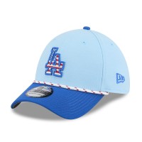 Бейсболка Los Angeles Dodgers New Era Light Blue/Royal 2025 Fourth of July 39THIRTY