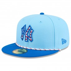 Бейсболка New York Yankees New Era Light Blue/Blue 2025 Fourth of July 59FIFTY
