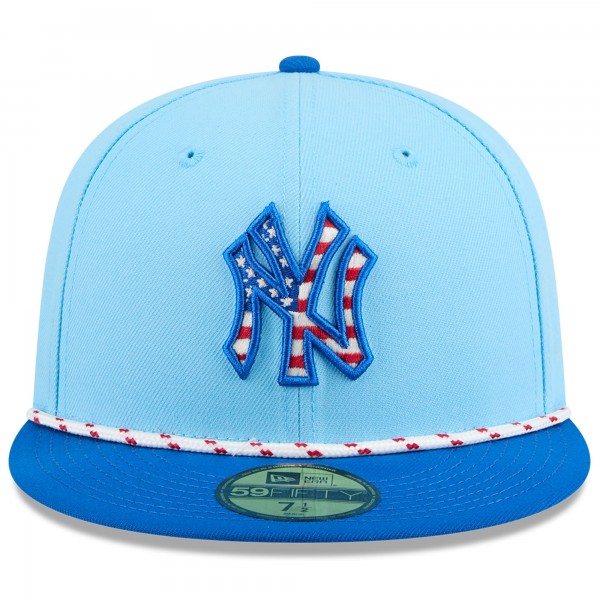 Бейсболка New York Yankees New Era Light Blue/Blue 2025 Fourth of July 59FIFTY