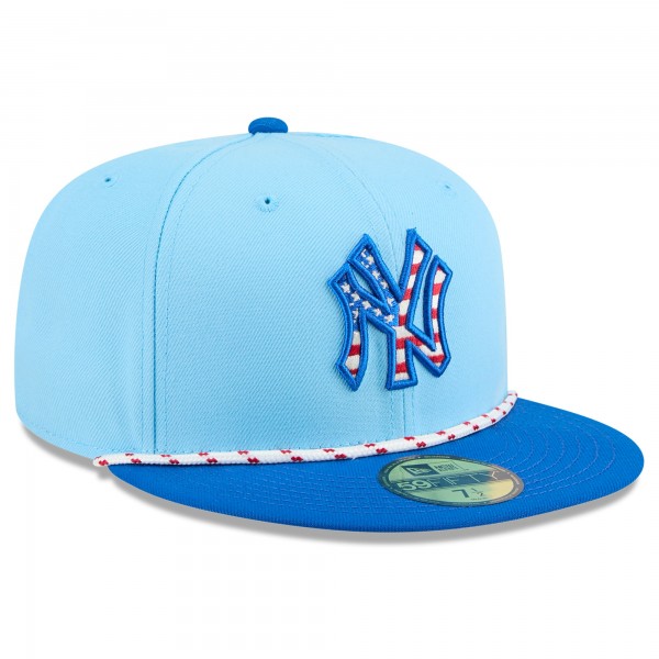 Бейсболка New York Yankees New Era Light Blue/Blue 2025 Fourth of July 59FIFTY