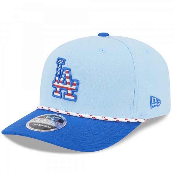 Бейсболка Los Angeles Dodgers New Era Light Blue/Royal 2025 Fourth of July 9SEVENTY