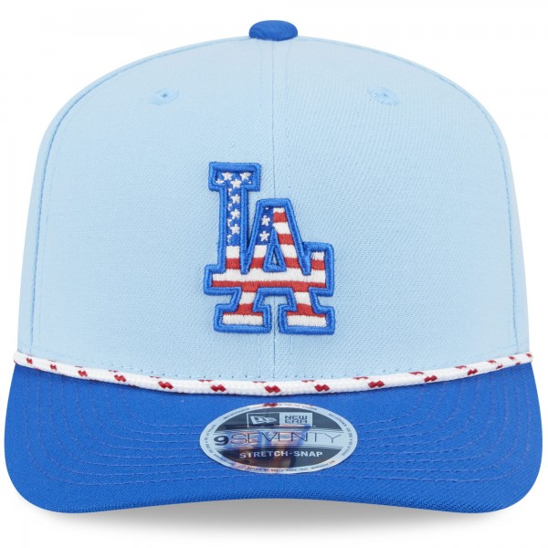 Бейсболка Los Angeles Dodgers New Era Light Blue/Royal 2025 Fourth of July 9SEVENTY