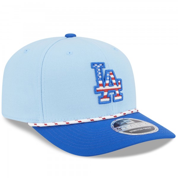 Бейсболка Los Angeles Dodgers New Era Light Blue/Royal 2025 Fourth of July 9SEVENTY